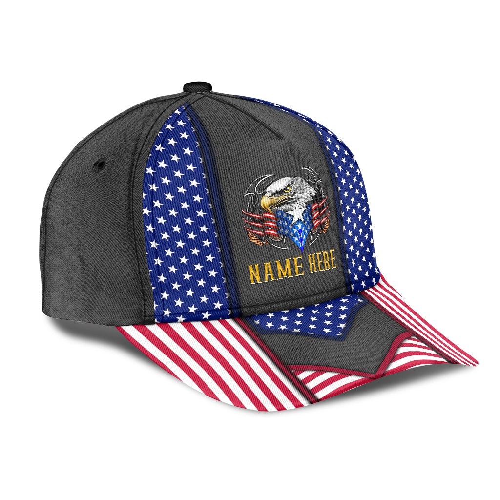 Custom Eagle Proud American Personalized Name – Classic Cap