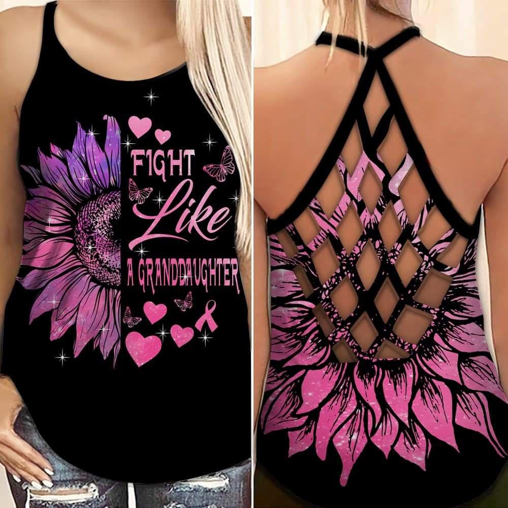 Breast Cancer Awareness Fight Like A Granddaughter – Hollow Tank Top