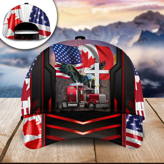 Truck Eagle Canadian American Flag – Classic Cap