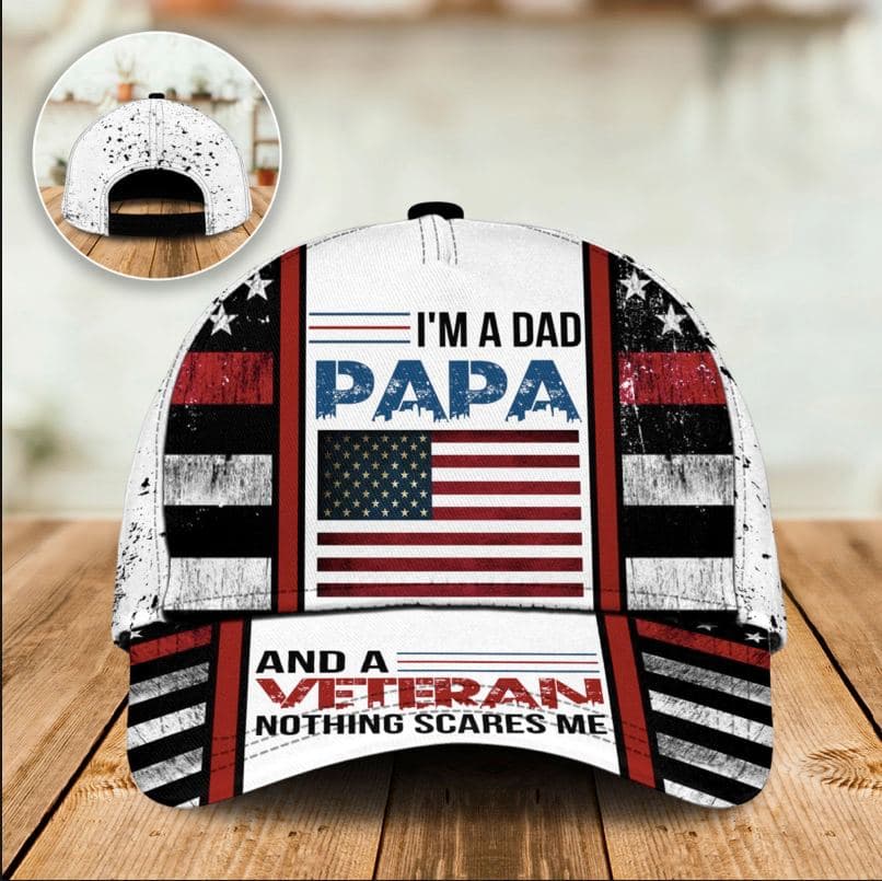 Dad Papa Veteran Nothing Scares Me 1 – Classic Cap