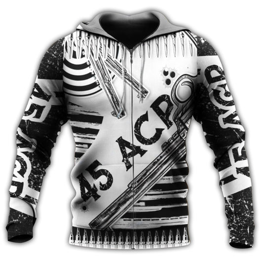 Firearm Classic Black White Style - 3D Hoodie