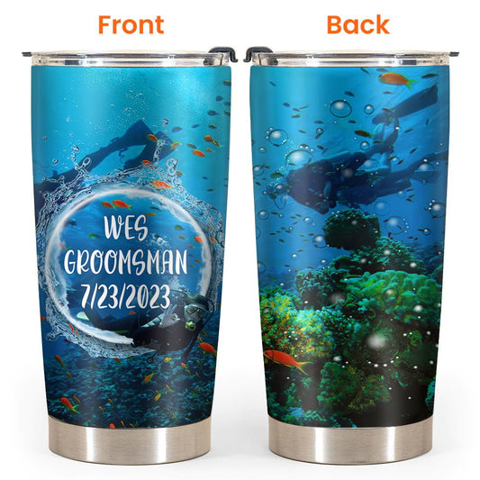 Diving Adventure For Matthew Personalized 20 Oz Insulated Stainless Steel Tumbler