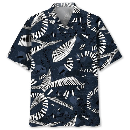 Hawaiian Shirt / Adults / S Piano Flying Music Hawaiian Shirt