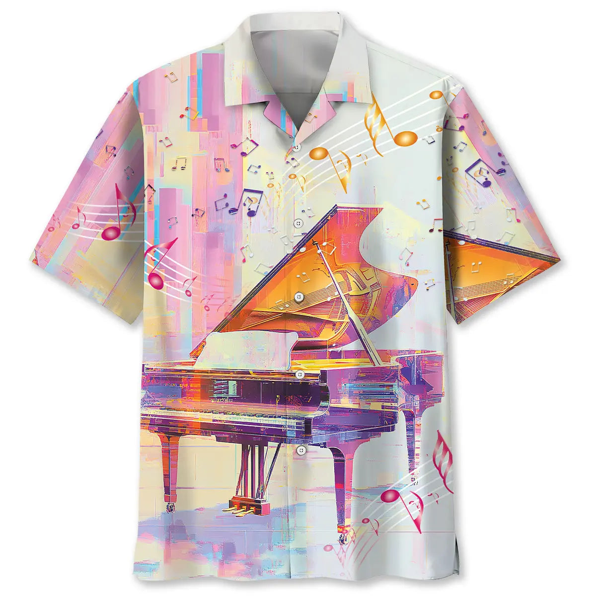 Hawaiian Shirt / Adults / S Piano Glitch Art Hawaiian Shirt