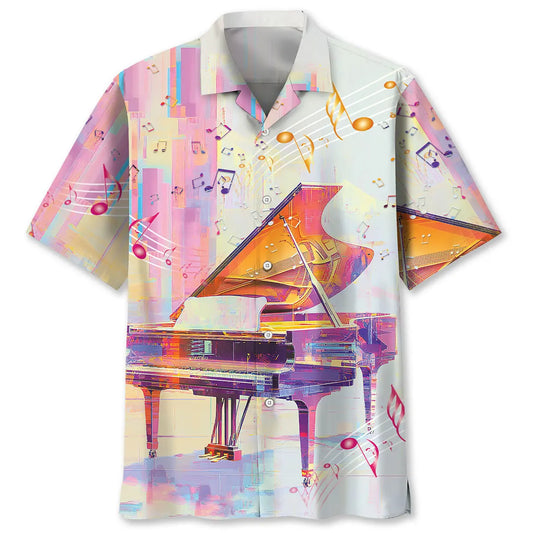 Hawaiian Shirt / Adults / S Piano Glitch Art Hawaiian Shirt