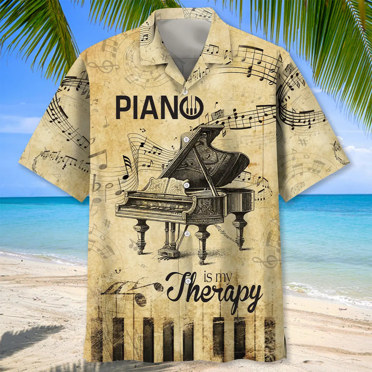 Piano Is My Therapy Hawaiian Shirt Pocket
