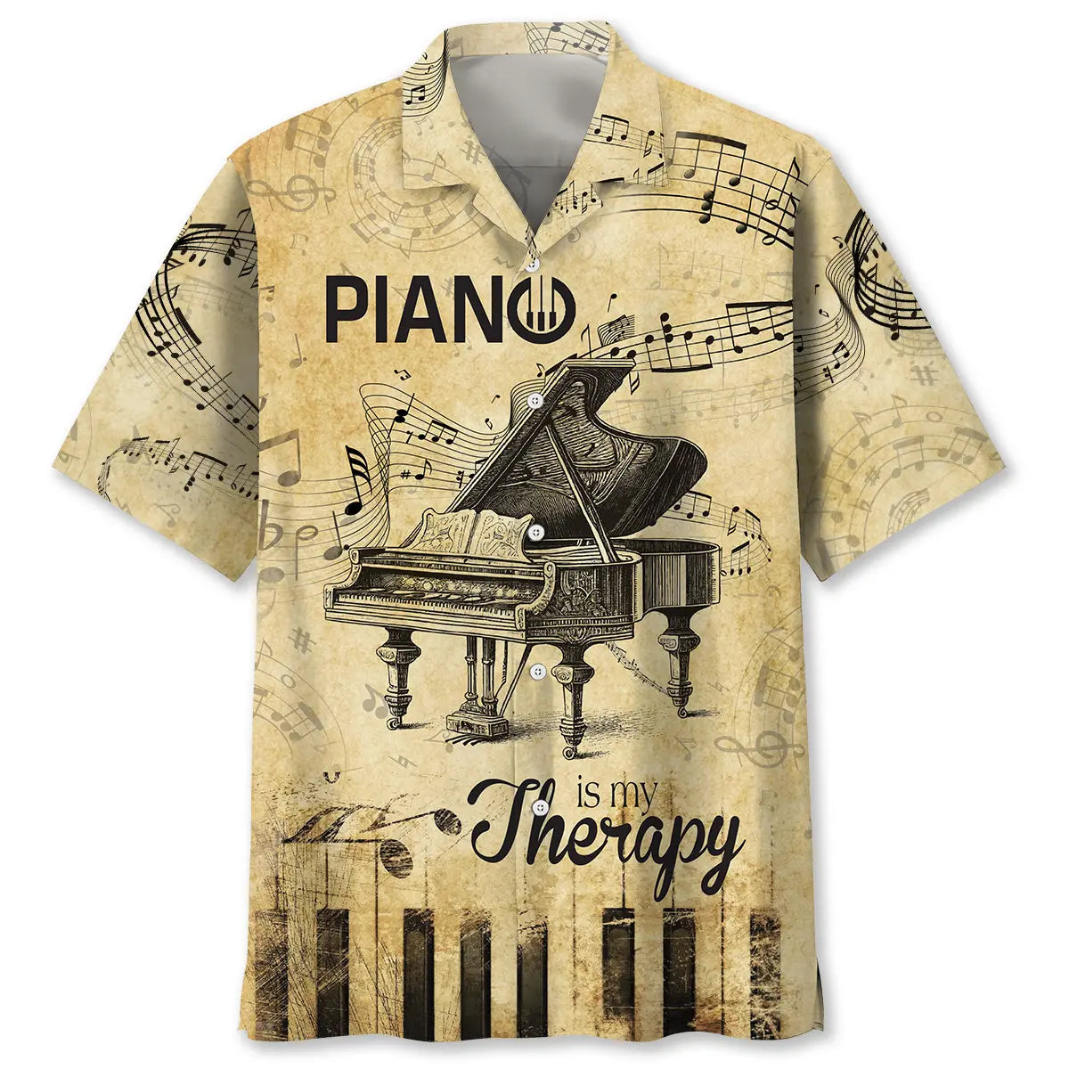 Hawaiian Shirt / Adults / S Piano Is My Therapy Hawaiian Shirt