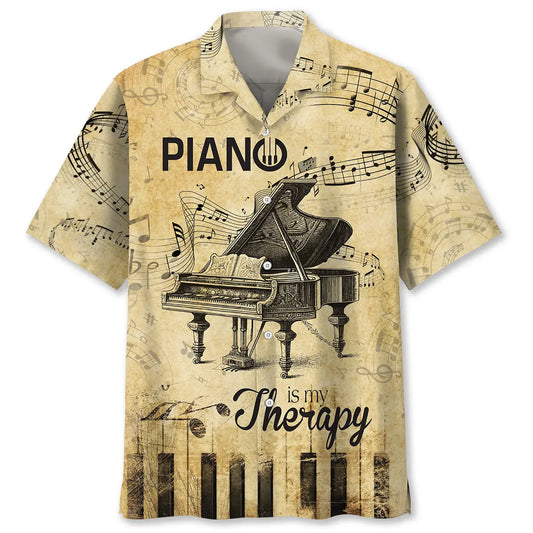 Hawaiian Shirt / Adults / S Piano Is My Therapy Hawaiian Shirt