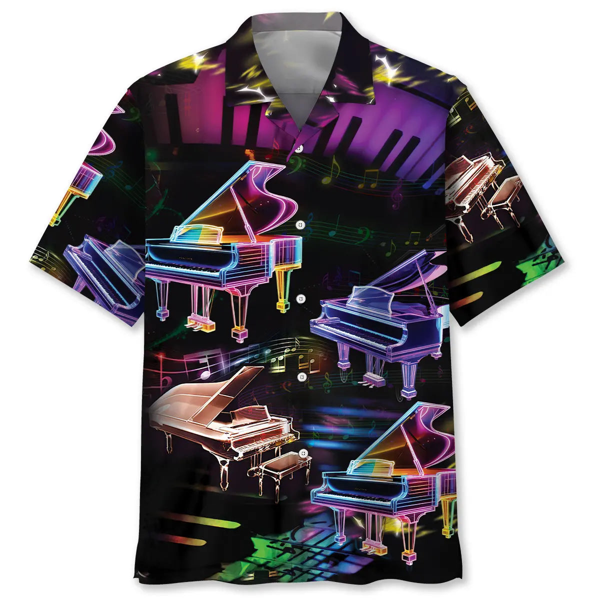 Hawaiian Shirt / Adults / S Piano Neon Style Music Lover Hawaiian Shirt