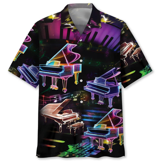Hawaiian Shirt / Adults / S Piano Neon Style Music Lover Hawaiian Shirt