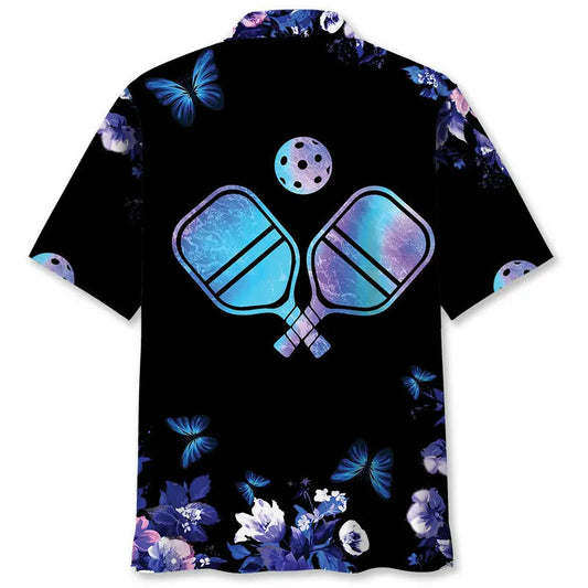 Hawaiian Shirt / Adults / S Pickleball Flower Nature Hawaiian Shirt