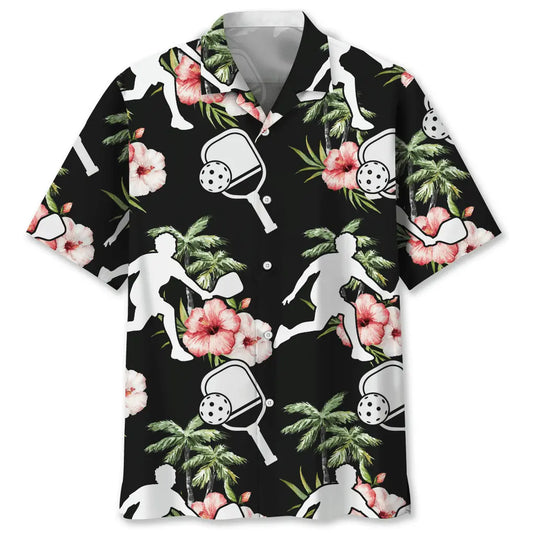 Hawaiian Shirt / Adults / S Pickleball Nature Flower Hawaiian Shirt