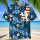 Pickleball Usa Blue Tropical Hawaiian Shirt