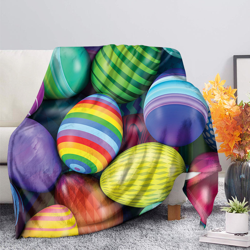 Colorful Easter Egg Pattern Flannel Blanket For Living Room And Bedroom Styling