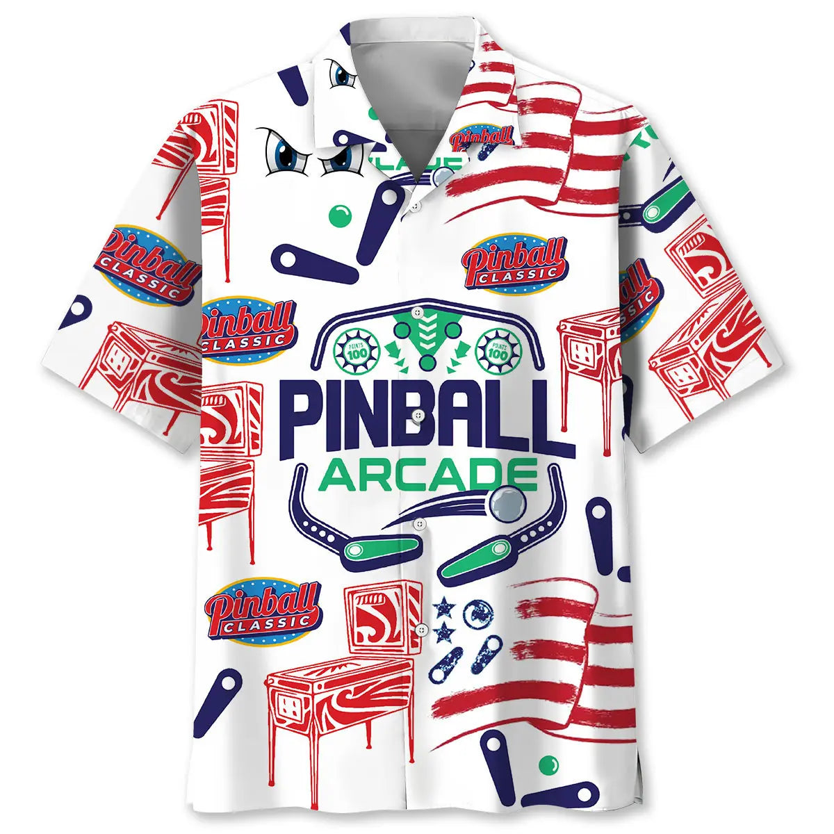 Hawaiian Shirt / Adults / S Pinball Arcade Hawaiian Shirt