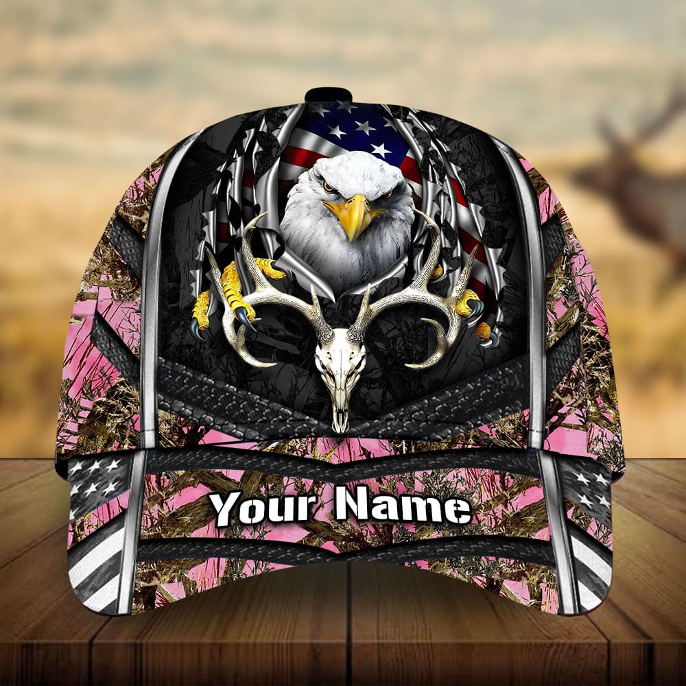 Premium Eagle Deer Hunting Personalized – Classic Cap