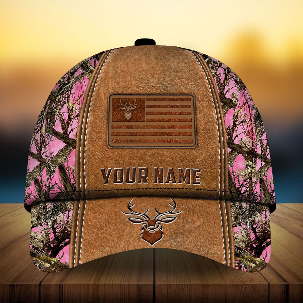 Premium Deer Hunting Leather Personalized – Classic Cap