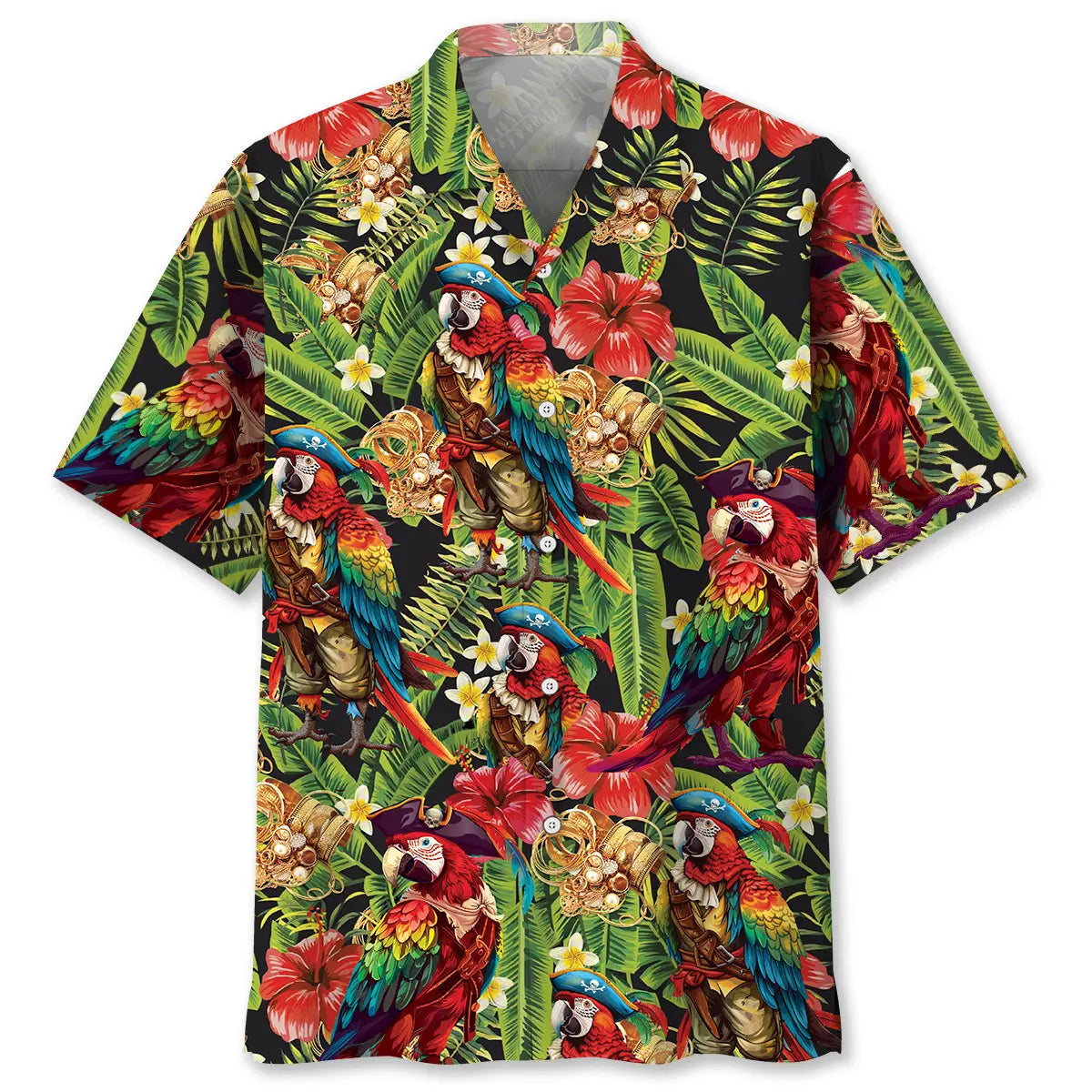 Hawaiian Shirt / Adults / S Pirate Parrot Tropical Hawaiian Shirt