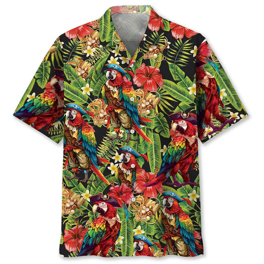 Hawaiian Shirt / Adults / S Pirate Parrot Tropical Hawaiian Shirt