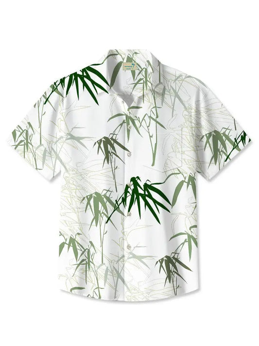 Hawaiian Shirt / Adults / S Plant Bamboo Commute Casual Vacation Hawaiian Shirt