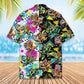Retro Bigfoot Riding Dinosaur Unisex Hawaiian Shirt Aloha Shirt