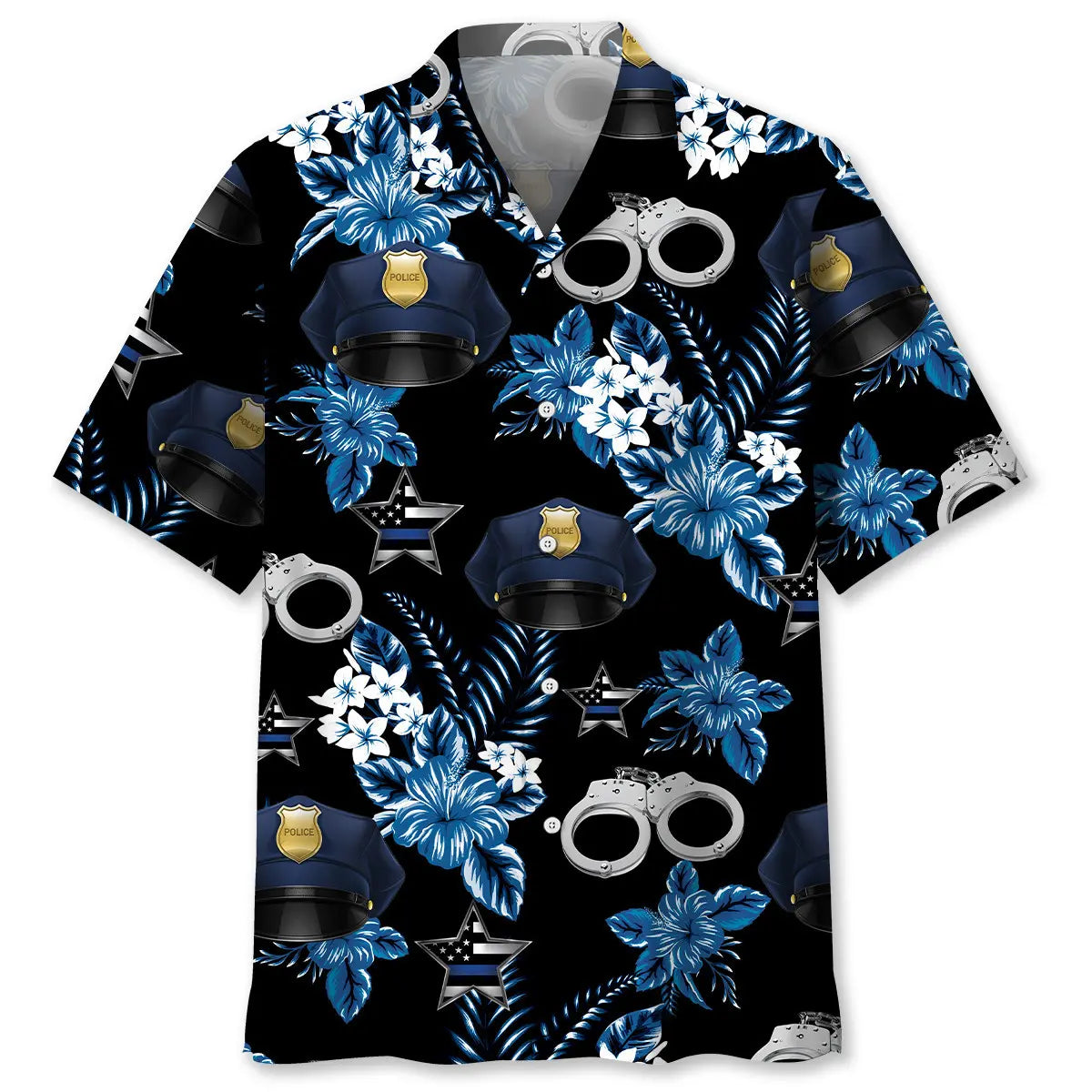 Hawaiian Shirt / Adults / S Police Blue Hawaiian Shirt