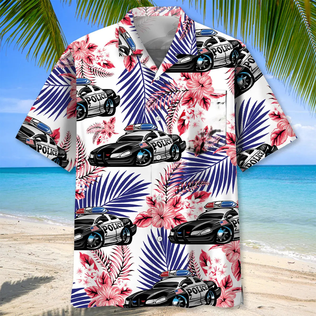 Police Car Funny Hawaiian Shirt