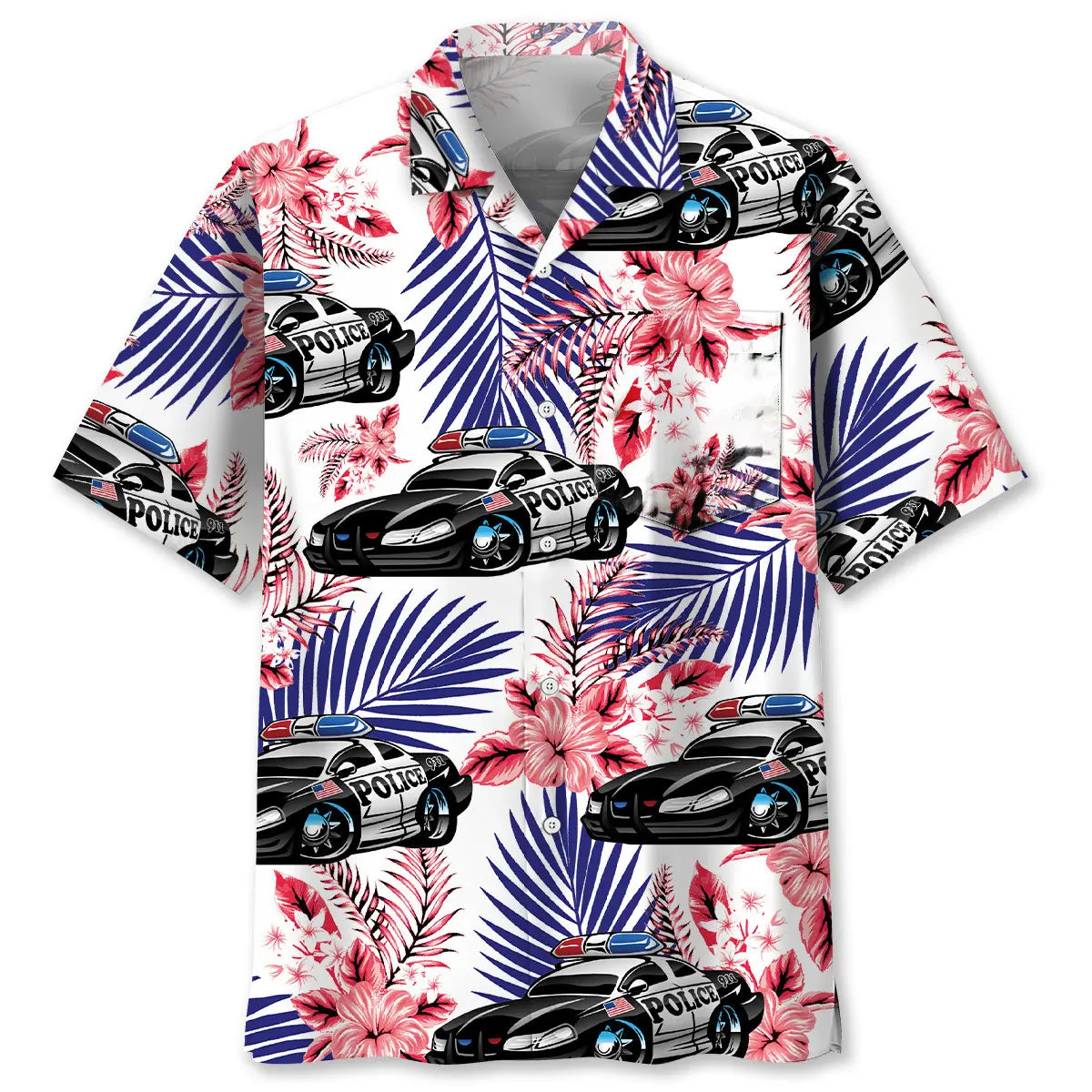 Hawaiian Shirt / Adults / S Police Car Funny Hawaiian Shirt