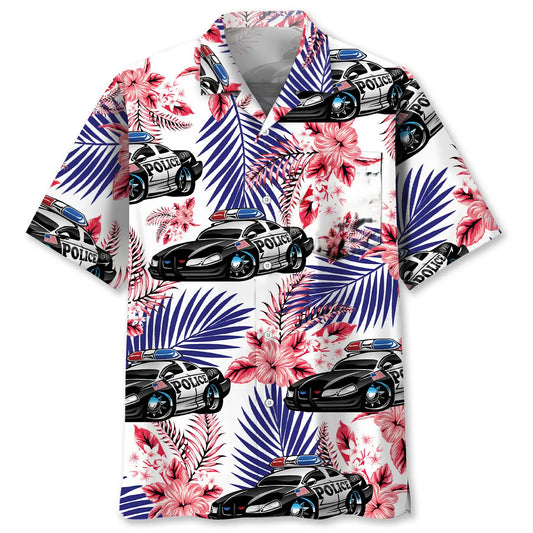 Hawaiian Shirt / Adults / S Police Car Funny Hawaiian Shirt