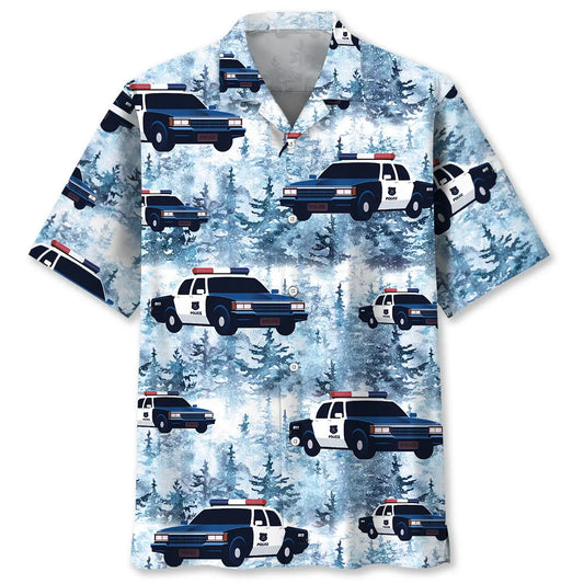 Hawaiian Shirt / Adults / S Police Car Hawaiian Shirt