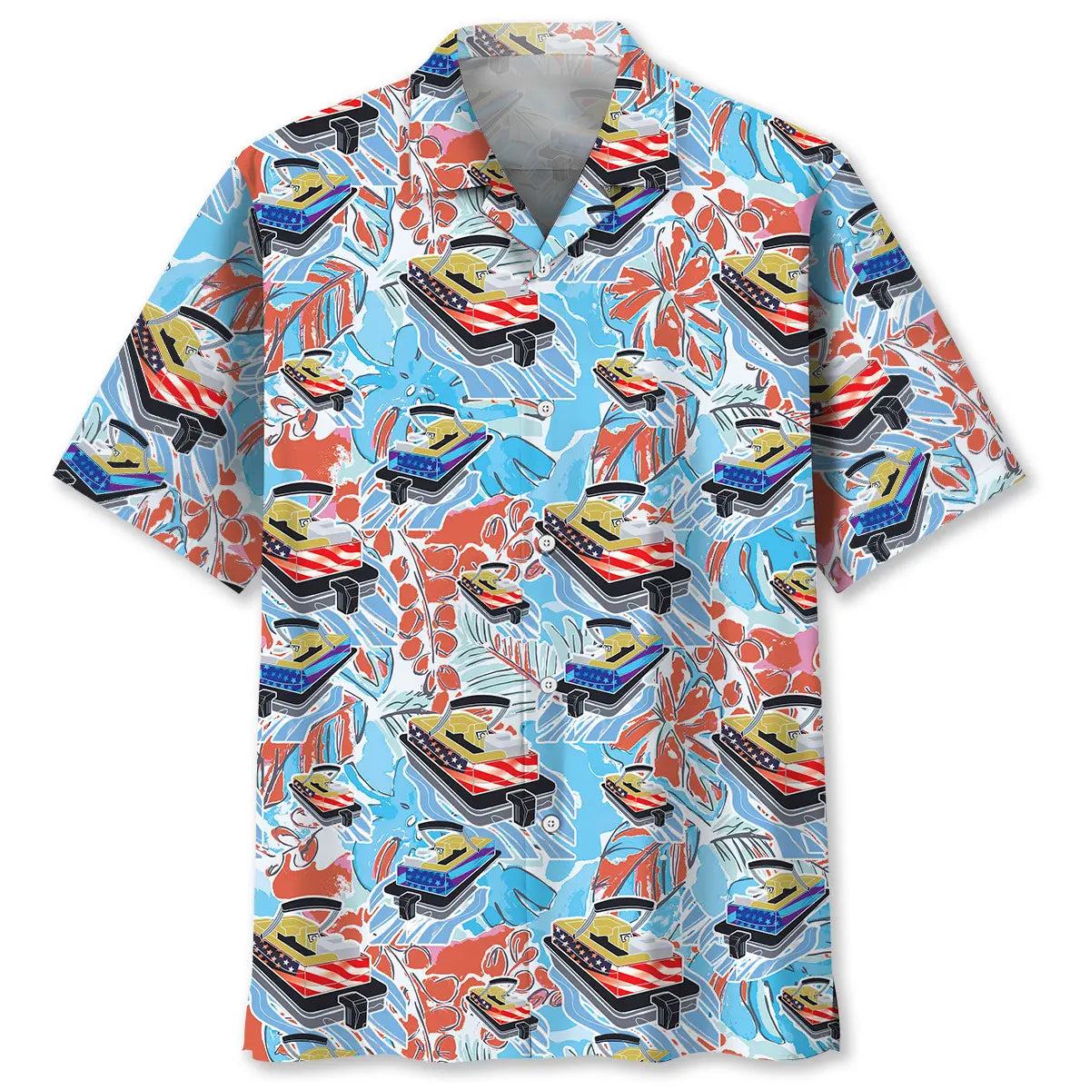 Hawaiian Shirt / Adults / S Pontoon American Flag Hawaiian Shirt