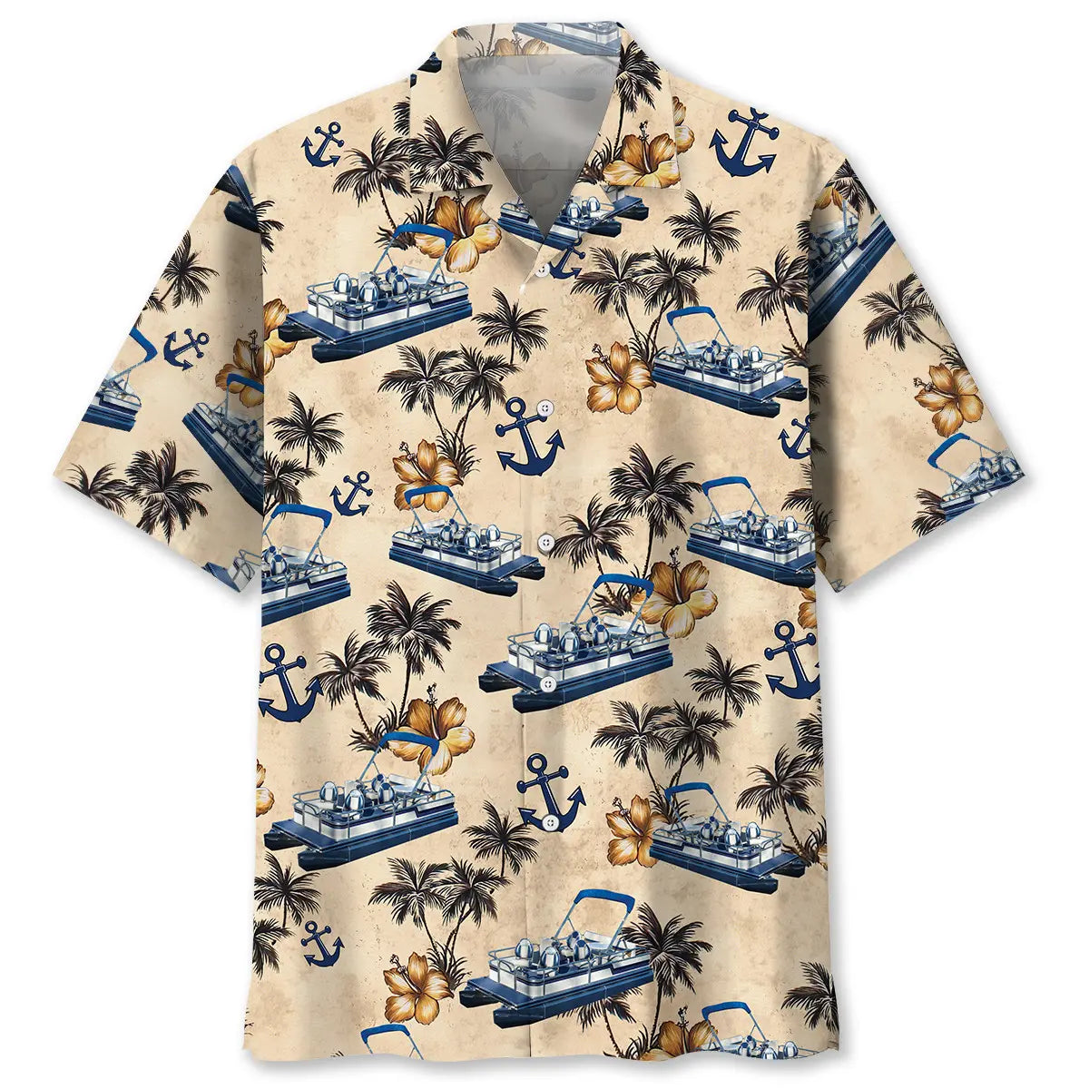 Hawaiian Shirt / Adults / S Pontoon Palm Tree Hawaiian Shirt