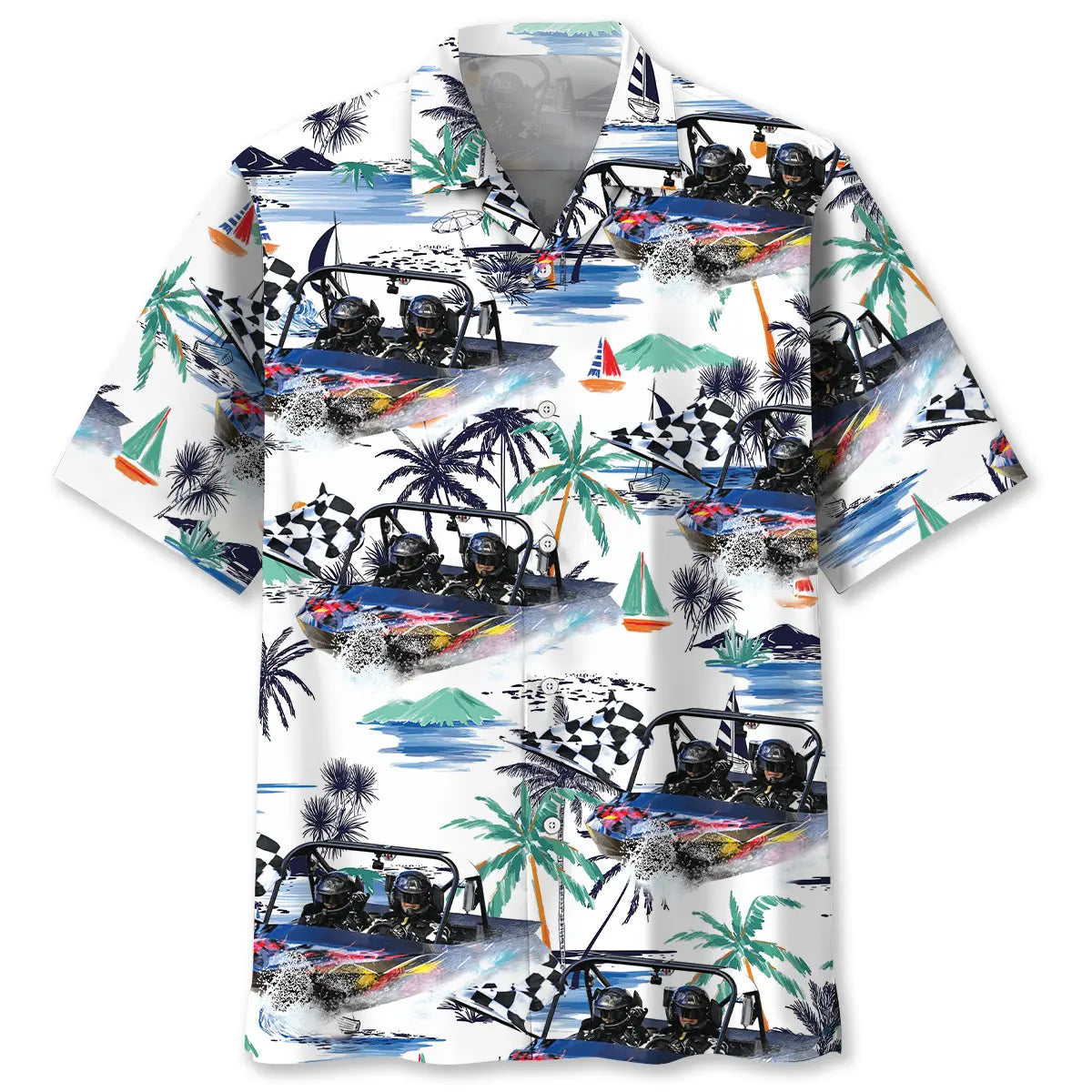 Hawaiian Shirt / Adults / S Power Boat Racing Hawaiian Shirt