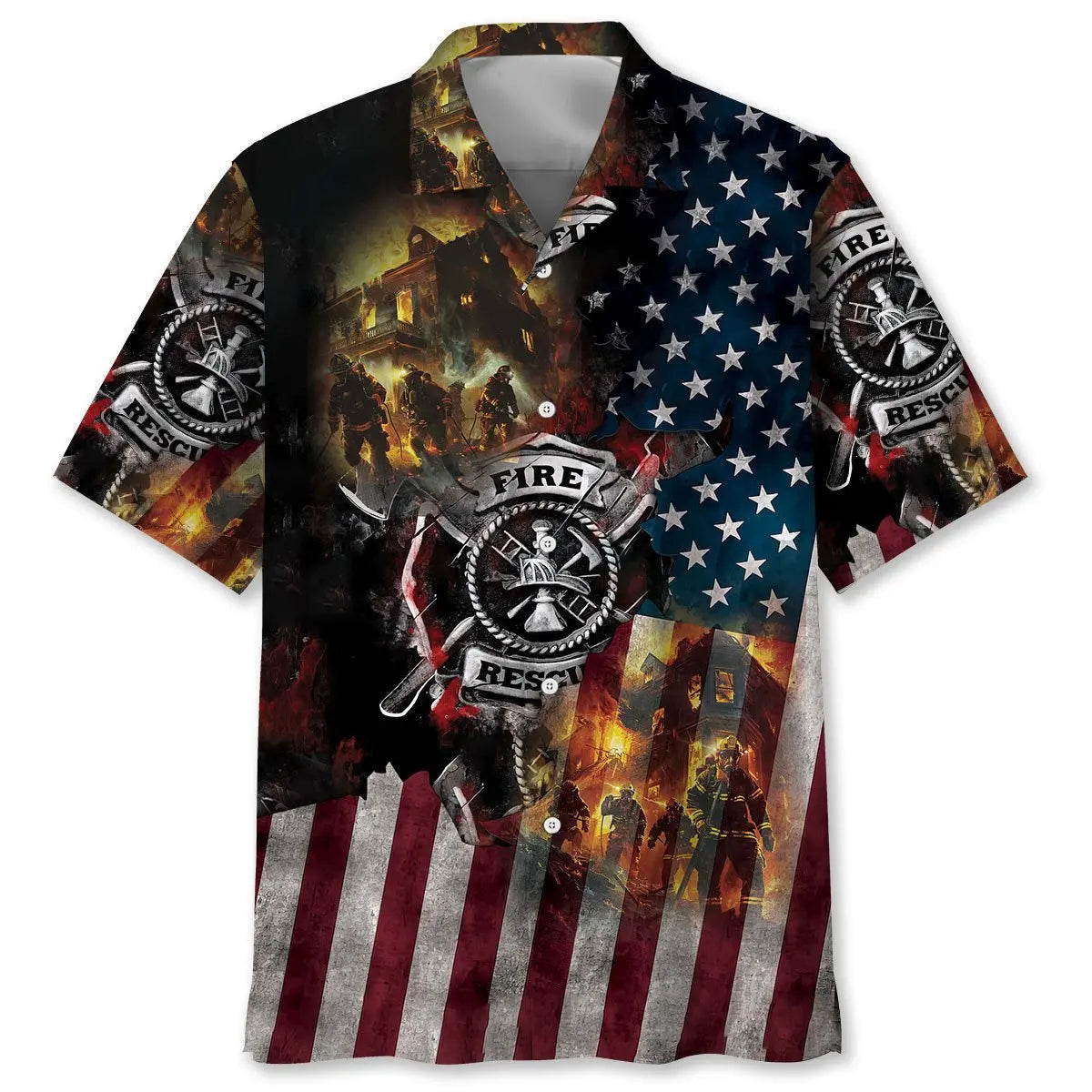 Hawaiian Shirt / Adults / S Proud Of Firefighter Hawaiian Shirt