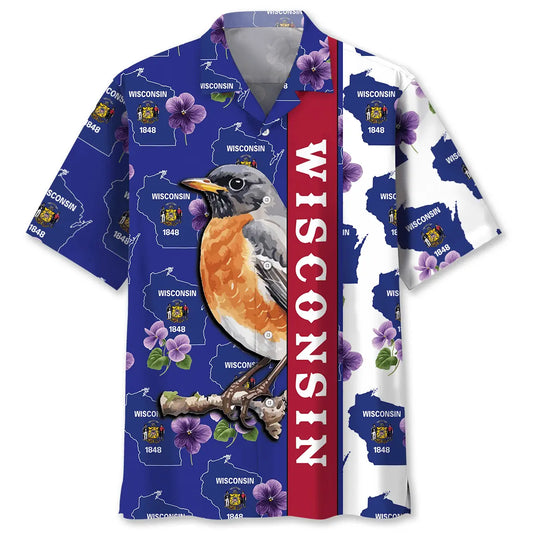 Hawaiian Shirt / Adults / S Proud Wisconsin Hawaiian Shirt