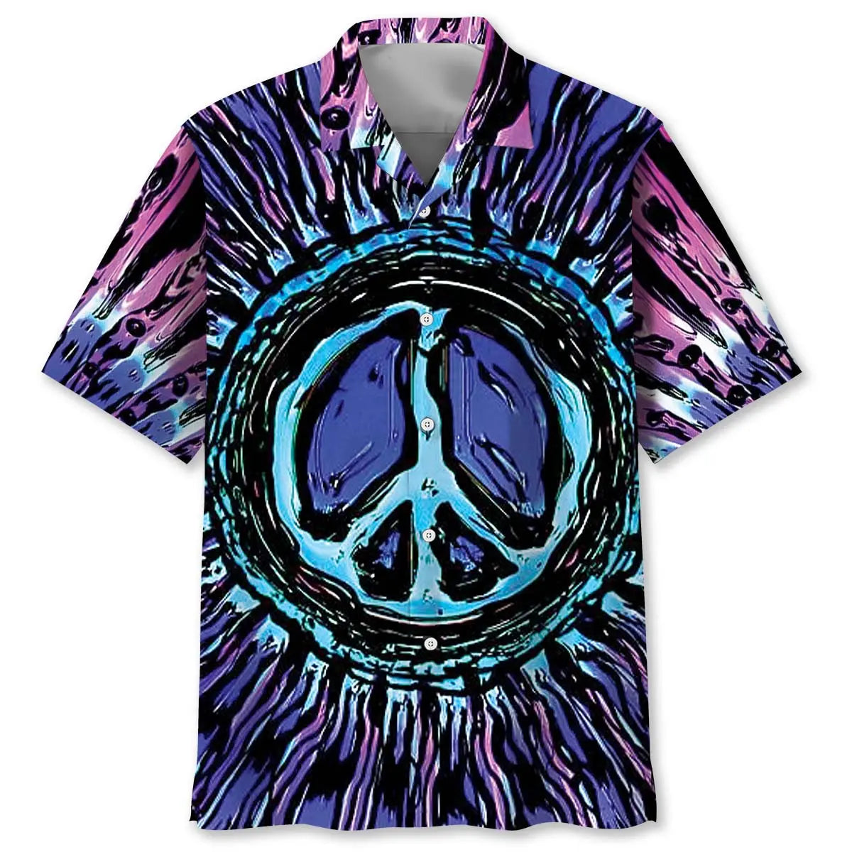 Hawaiian Shirt / Adults / S Psychedelic Hippie Peace Symbol Hawaiian Shirt