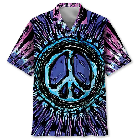 Hawaiian Shirt / Adults / S Psychedelic Hippie Peace Symbol Hawaiian Shirt
