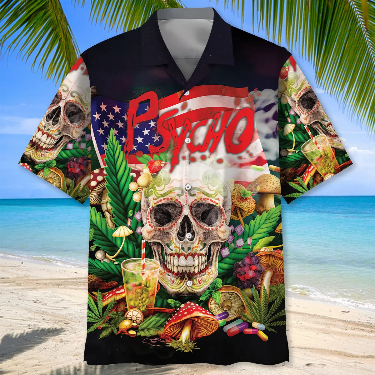 Psycho Skull Hawaiian Shirt