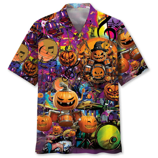Hawaiian Shirt / Adults / S Pumpkin Drummer Halloween Hawaiian Shirt