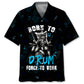 Hawaiian Shirt / Adults / S Punk Rockstar Kitty Cat Drummer Playing Drums Hawaiian Shirt