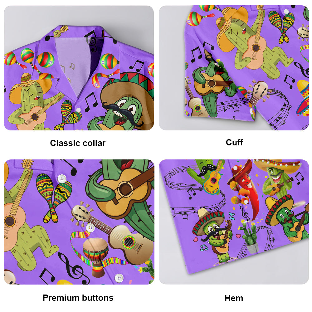 Cactus Love Music Purple – Hawaiian Shirt