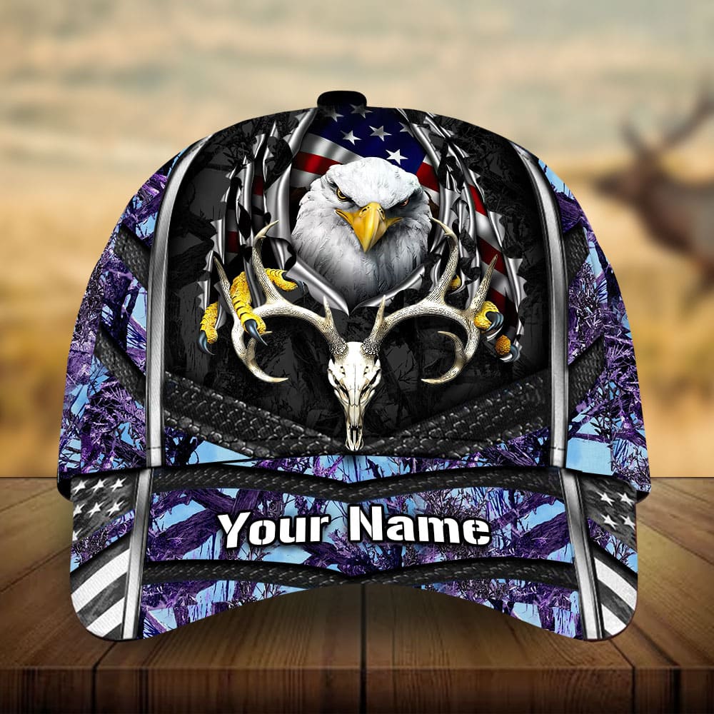 Premium Eagle Deer Hunting Personalized – Classic Cap