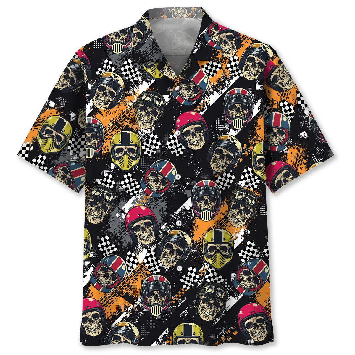 Hawaiian Shirt / Adults / S Racing Motorcycle Skull Hawaiian Shirt