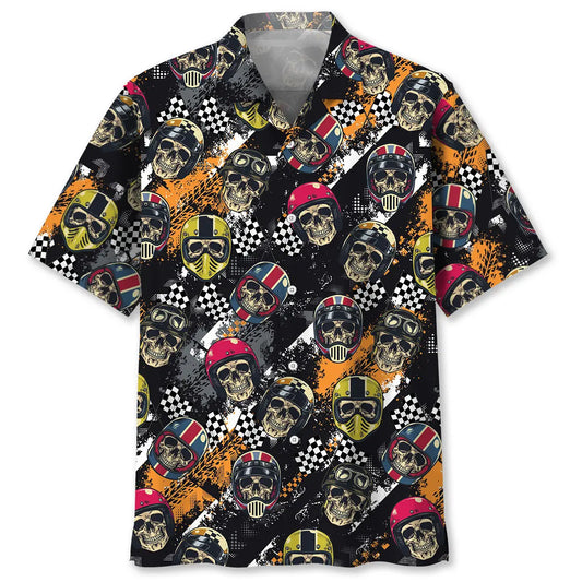 Hawaiian Shirt / Adults / S Racing Motorcycle Skull Hawaiian Shirt