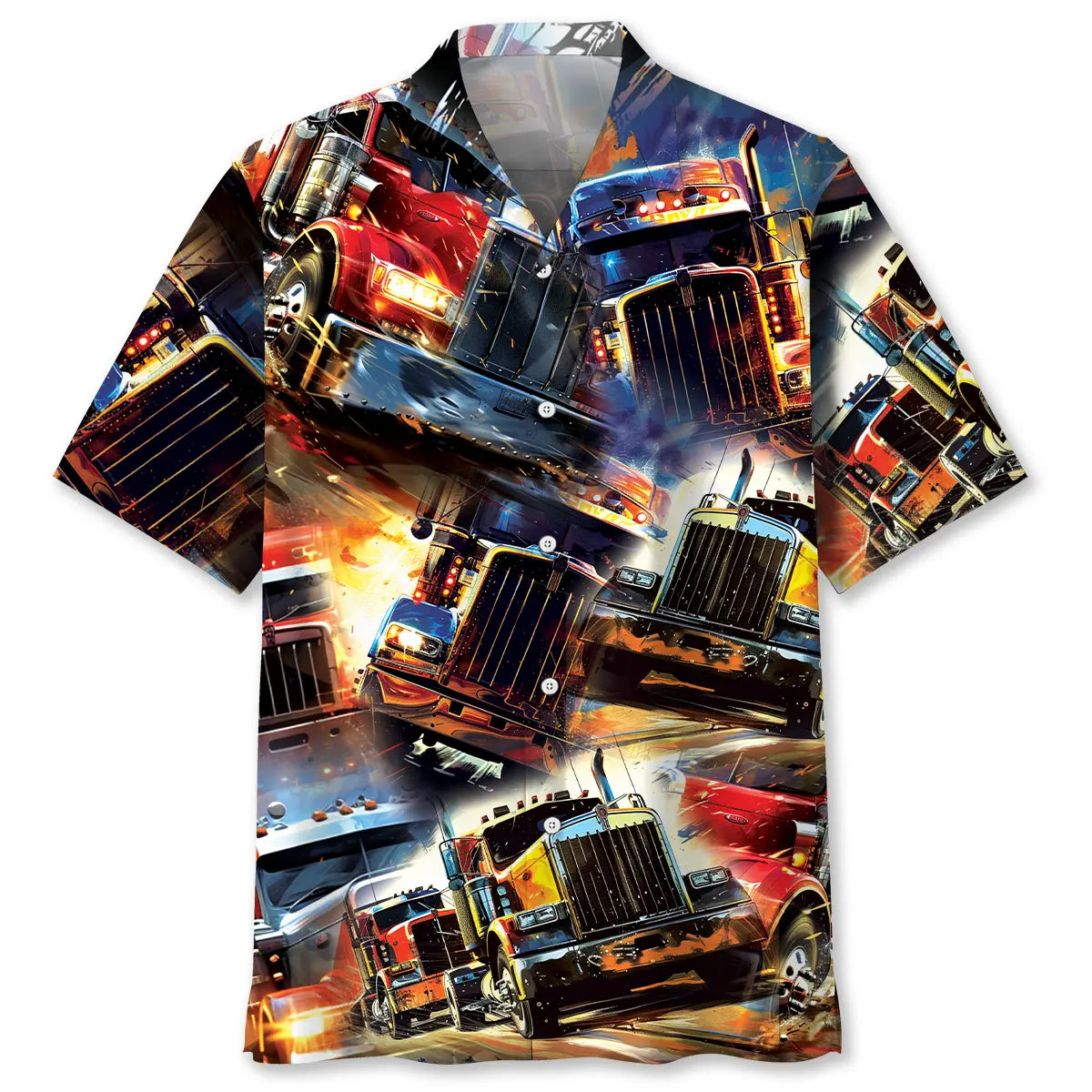 Hawaiian Shirt / Adults / S Racing Trucker Art Hawaiian Shirt