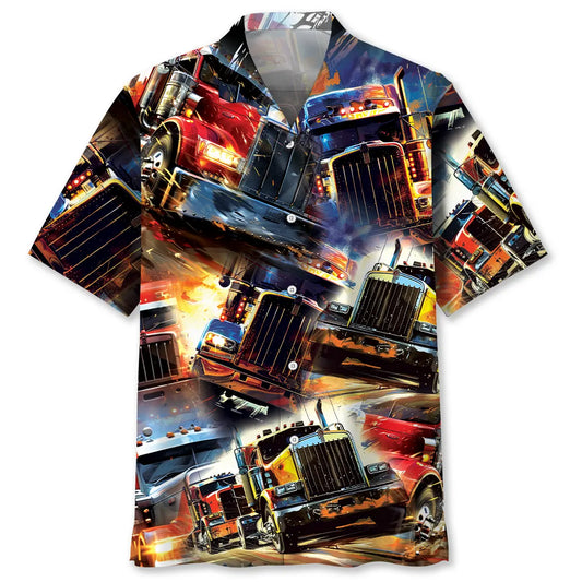 Hawaiian Shirt / Adults / S Racing Trucker Art Hawaiian Shirt