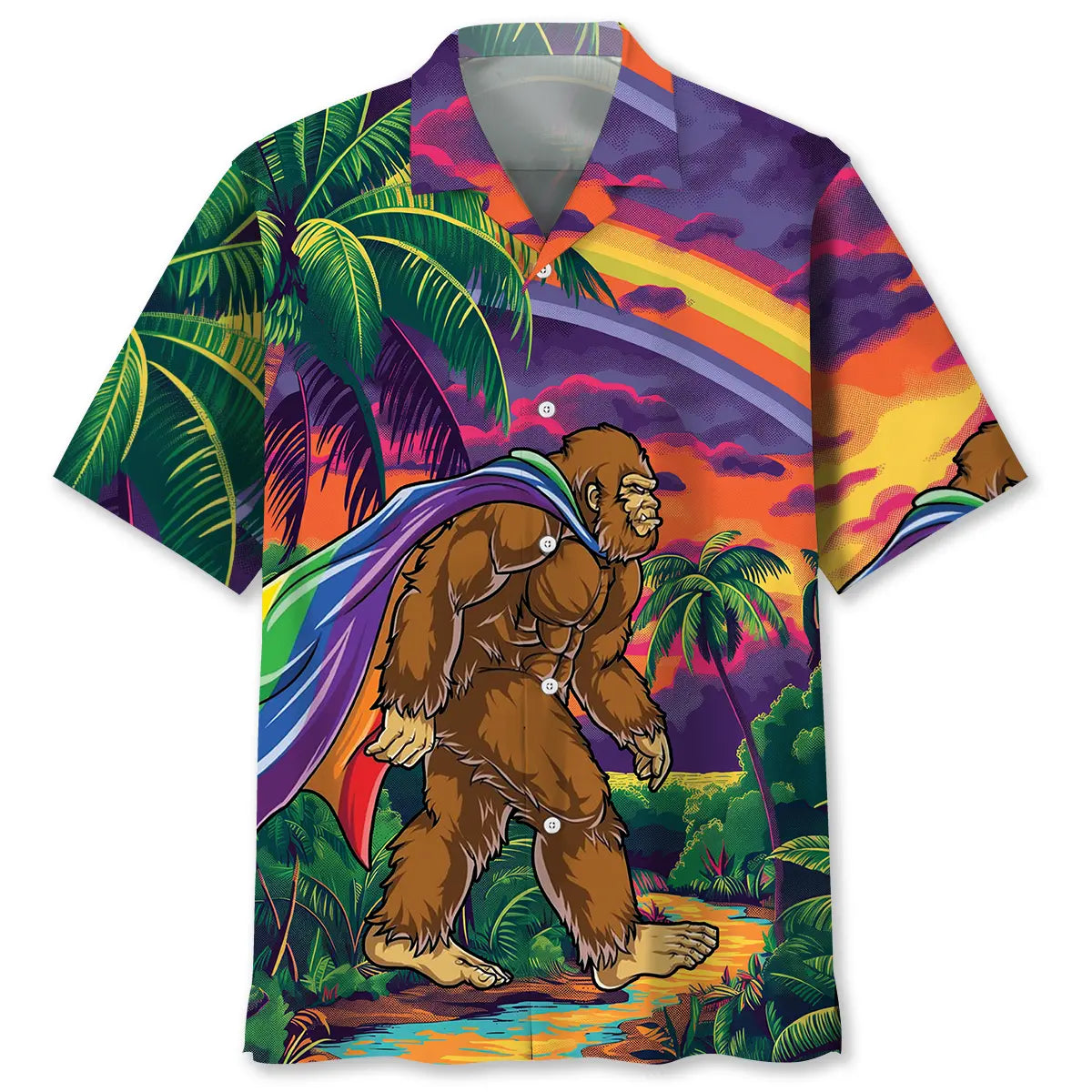 Hawaiian Shirt / Adults / S Rainbow Bigfoot Hawaiian Shirt