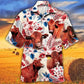 Red Angus Cattle Lovers American Flag Trendy Hawaiian Shirt Cow Trendy Hawaiian Shirt For Summer Gifts