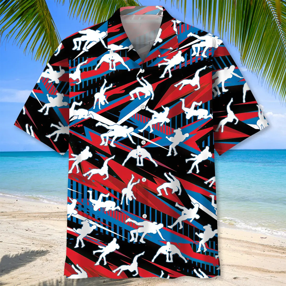 Red Wrestling Hawaiian Shirt
