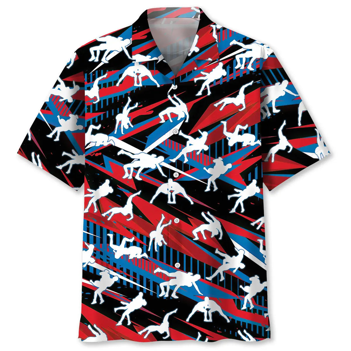 Hawaiian Shirt / Adults / S Red Wrestling Hawaiian Shirt